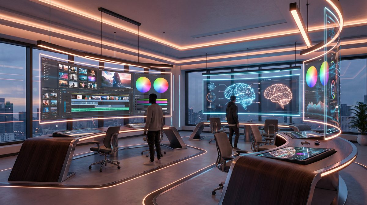 偷拍AI视频创作工作室